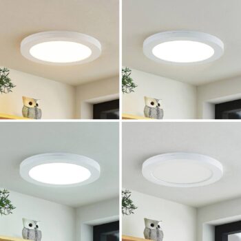 Prios LED stropné svietidlo Aureka, sada 3 ks, senzor, Ø 23 cm, biela