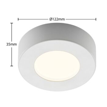 Prios LED stropné svietidlo Edwina, biele, 12 cm, CCT, IP44
