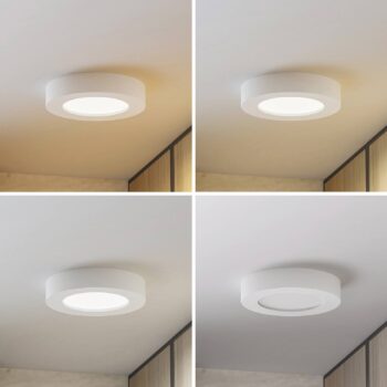 Prios LED stropné svietidlo Edwina, biele, 18 cm, CCT, IP44