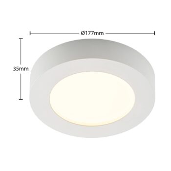 Prios LED stropné svietidlo Edwina, biele, 18 cm, CCT, IP44