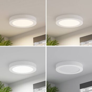 Prios LED stropné svietidlo Edwina, biele, 25 cm, CCT, IP44
