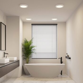 Prios LED stropné svietidlo Edwina, biele, 25 cm, CCT, IP44