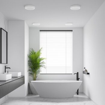 Prios LED stropné svietidlo Edwina, biele, 25 cm, CCT, IP44