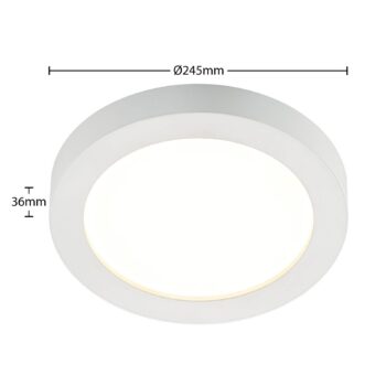 Prios LED stropné svietidlo Edwina, biele, 25 cm, CCT, IP44