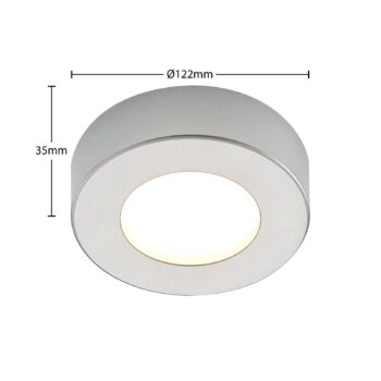 Prios LED stropné svietidlo Edwina, strieborné, 12 cm, sada 10 ks