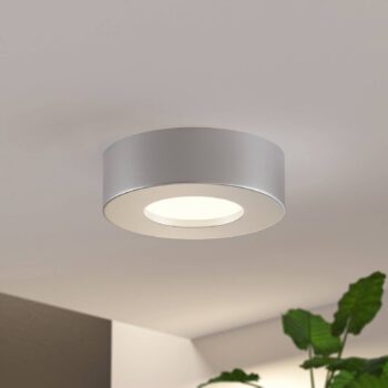 Prios LED stropné svietidlo Edwina, strieborné, 12 cm, sada 10 ks