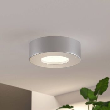 Prios LED stropné svietidlo Edwina, strieborné, 12 cm, sada 2 ks