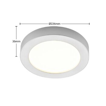 Prios LED stropné svietidlo Edwina, strieborné, 23 cm, sada 2 ks