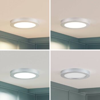 Prios LED stropné svietidlo Edwina, strieborné, 23 cm, sada 2 ks