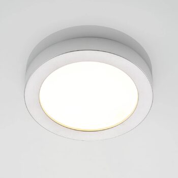 Prios LED stropné svietidlo Edwina, strieborné, 25 cm, CCT, IP44