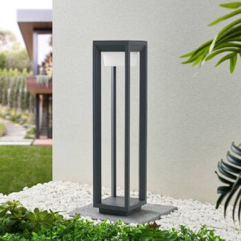 Prios LED svetlo na chodník Gamion, 60 cm, antracitová farba, kov, IP54