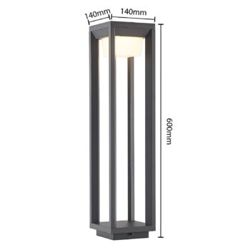 Prios LED svetlo na chodník Gamion, 60 cm, antracitová farba, kov, IP54