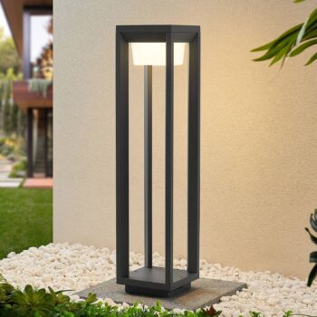 Prios LED svetlo na chodník Gamion, 60 cm, antracitová farba, kov, IP54