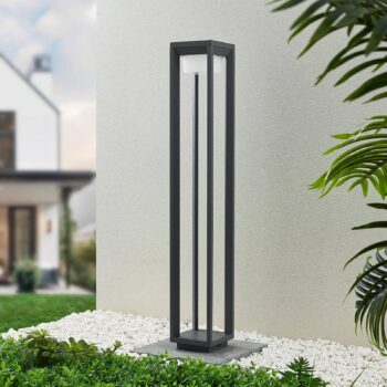 Prios LED svetlo na chodník Gamion, 90 cm, antracitová farba, kov, IP54