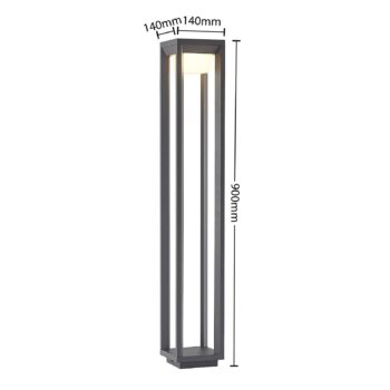 Prios LED svetlo na chodník Gamion, 90 cm, antracitová farba, kov, IP54