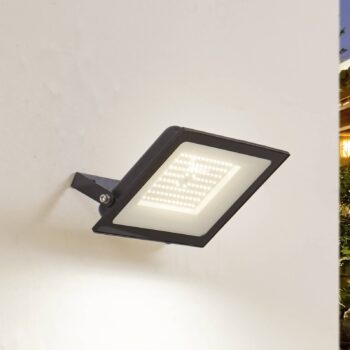 Prios LED vonkajší reflektor Maikel, 100W, 8000lm, kov
