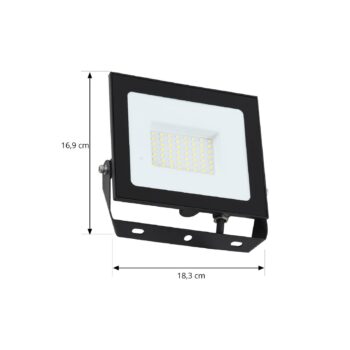 Prios LED vonkajší reflektor Maikel, 50W, 4000lm, kov
