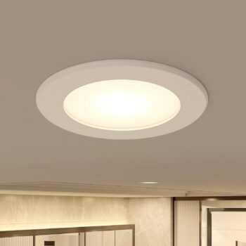 Prios LED vstavané bodové svietidlo Rida, biele. Ø 10 cm, CCT, IP44