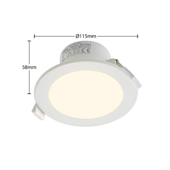 Prios LED vstavané bodové svietidlo Rida, biele. Ø 12 cm, CCT, IP44