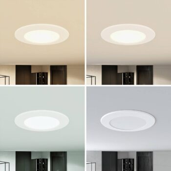 Prios LED vstavané bodové svietidlo Rida, biele. Ø 12 cm, CCT, IP44
