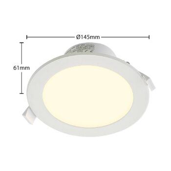 Prios LED vstavané bodové svietidlo Rida, biele. Ø 15 cm, CCT, IP44