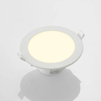 Prios LED vstavané bodové svietidlo Rida, biele. Ø 15 cm, CCT, IP44
