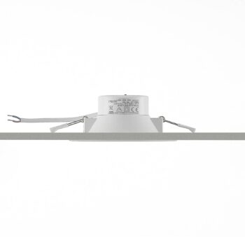 Prios LED vstavané bodové svietidlo Rida, biele. Ø 15 cm, CCT, IP44