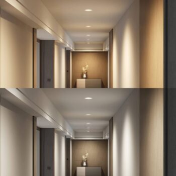 Prios LED vstavané bodové svietidlo Rida, biele. Ø 19 cm, CCT, IP44