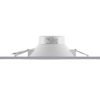 Prios LED vstavané bodové svietidlo Rida, biele. Ø 23 cm, 25 W, CCT, IP44
