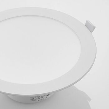 Prios LED vstavané bodové svietidlo Rida, biele. Ø 23 cm, 25 W, CCT, IP44