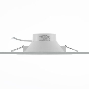 Prios LED vstavané bodové svietidlo Rida, biele. Ø 23 cm, 30 W, CCT, IP44
