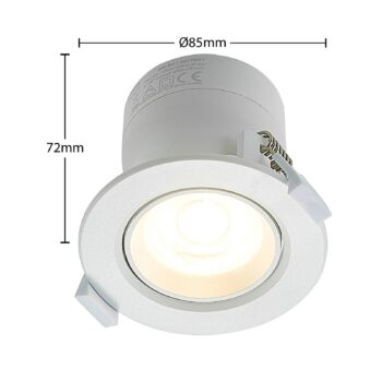 Prios LED vstavané svetlo Shima, biele, 7 W, 3000K, stmievateľné