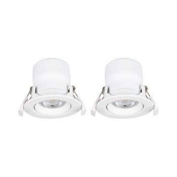 Prios LED vstavané svetlo Shima, biele, 7W, 3000K, 2 jednotky, stmievateľné