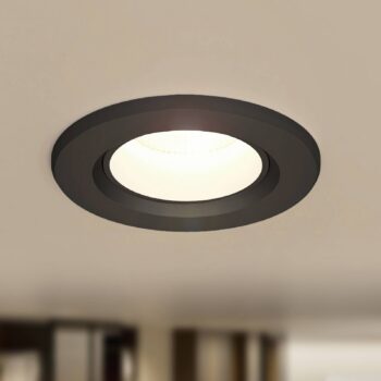 Prios LED vstavané svetlo Shima, čierne, 7 W, 3000K, stmievateľné