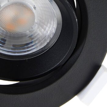Prios LED vstavané svetlo Shima, čierne, 7 W, 3000K, stmievateľné