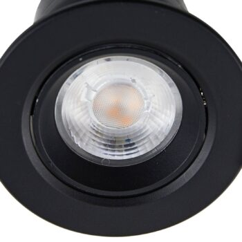 Prios LED vstavané svetlo Shima, čierne, 7 W, 3000K, stmievateľné