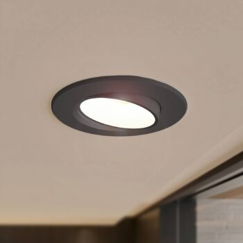 Prios LED vstavané svetlo Shima, čierne, 9 W, 3000K, stmievateľné
