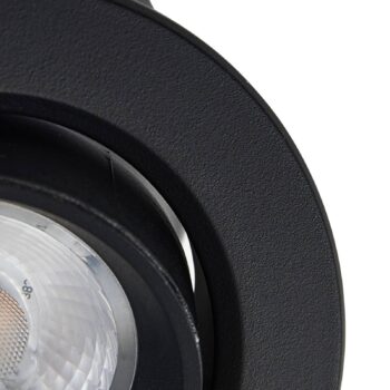Prios LED vstavané svetlo Shima, čierne, 9 W, 3000K, stmievateľné