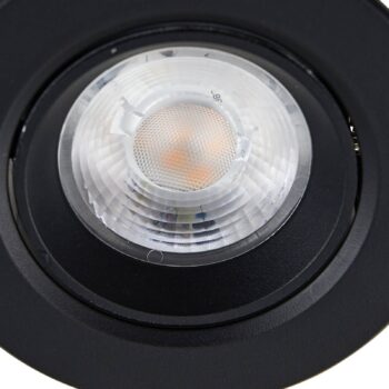 Prios LED vstavané svetlo Shima, čierne, 9 W, 3000K, stmievateľné
