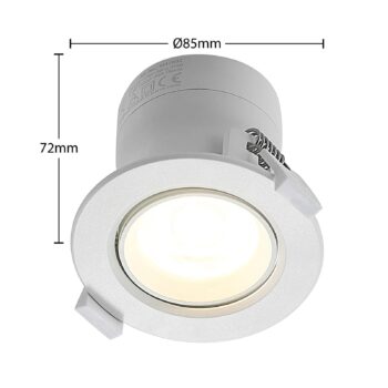 Prios LED vstavané svetlo Shimar, biele, 9 W, 3000K, stmievateľné
