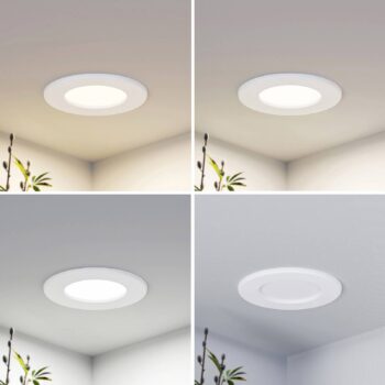 Prios LED vstavané svietidlo Cadance, biele, 12 cm, sada 10 ks, CCT