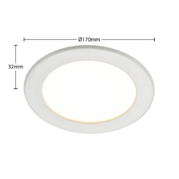 Prios LED vstavané svietidlo Cadance, biele, 17 cm, CCT, IP44