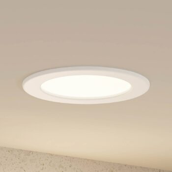 Prios LED vstavané svietidlo Cadance, biele, 17 cm, CCT, IP44