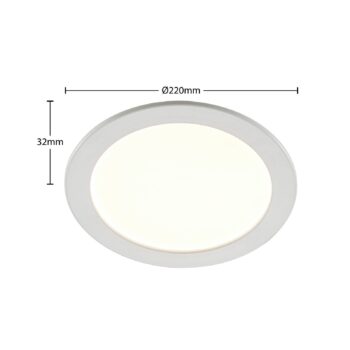 Prios LED vstavané svietidlo Cadance, biele, 22 cm, CCT, IP44