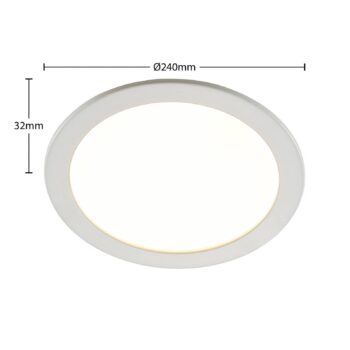 Prios LED vstavané svietidlo Cadance, biele, 24 cm, CCT, IP44