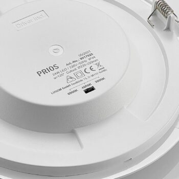 Prios LED vstavané svietidlo Cadance, biele, 24 cm, CCT, IP44