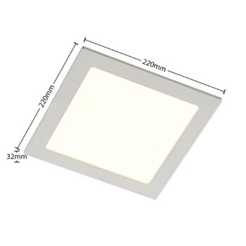Prios LED vstavané svietidlo Helina, biele, 22 cm, 18 W, stmievateľné