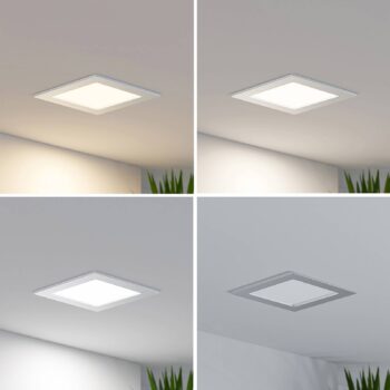 Prios LED vstavané svietidlo Helina, strieborné, 16,5 cm, stmievateľné