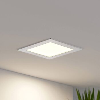 Prios LED vstavané svietidlo Helina, strieborné, 16,5 cm, stmievateľné