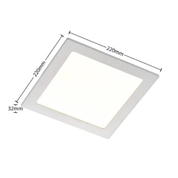 Prios LED vstavané svietidlo Helina, strieborné, 22 cm, 18 W, stmievateľné